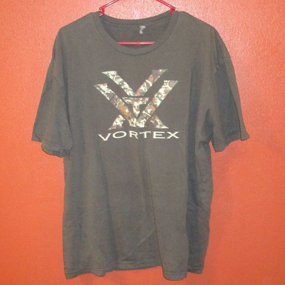 Vortex Shirt Men X Large Gray Green Graphic Camouflage Short Sleeve Shirt